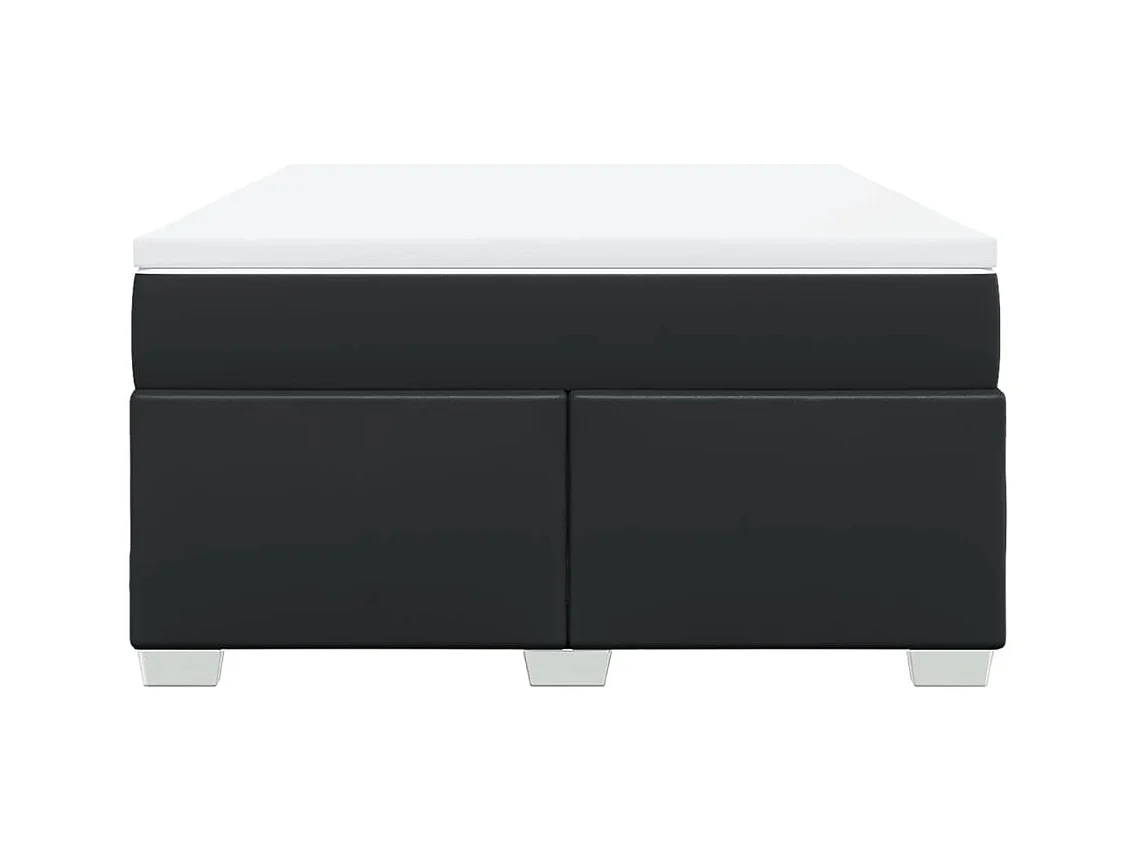 Sommier à lattes de lit avec matelas Noir 140x190 cm Similicuir