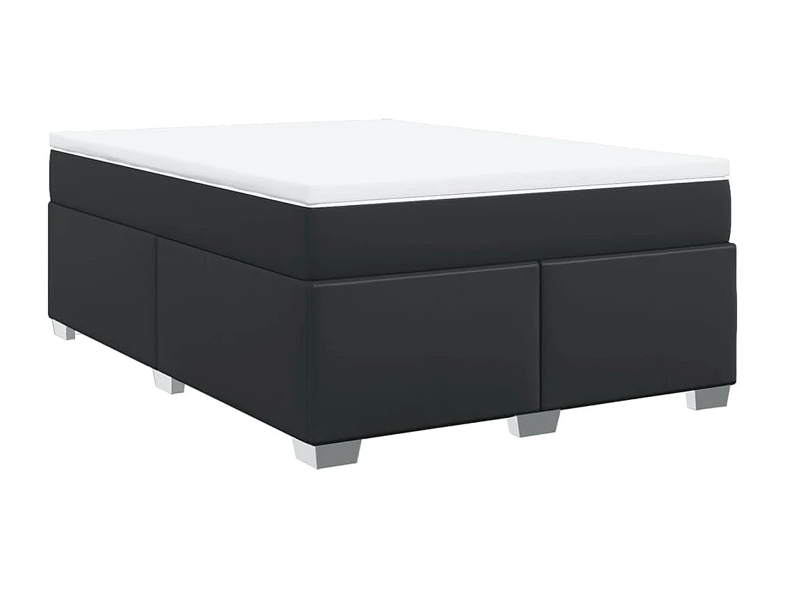 Boxspringbett mit Matratze Schwarz 140x190 cm Kunstleder