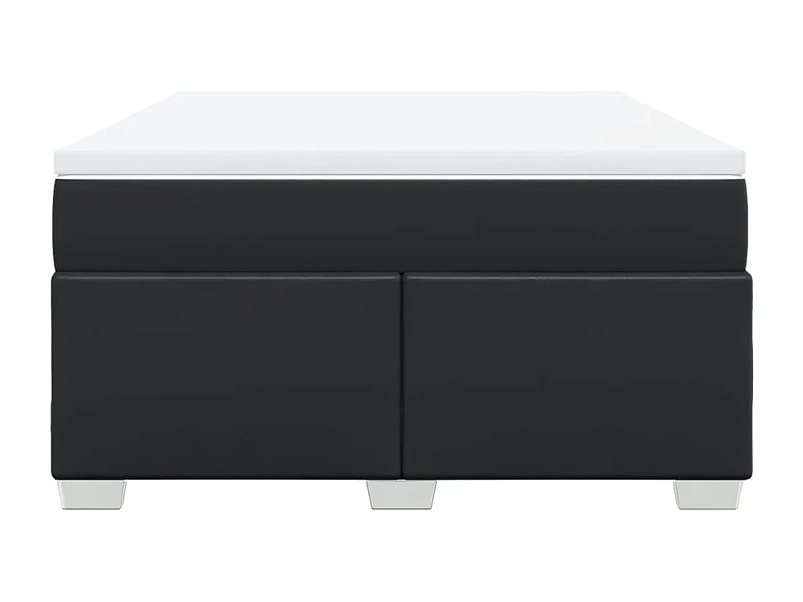Boxspringbett mit Matratze Schwarz 140x190 cm Kunstleder