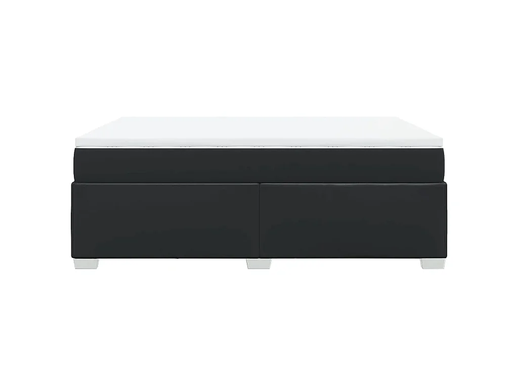 Sommier à lattes de lit avec matelas Noir 140x190 cm Similicuir