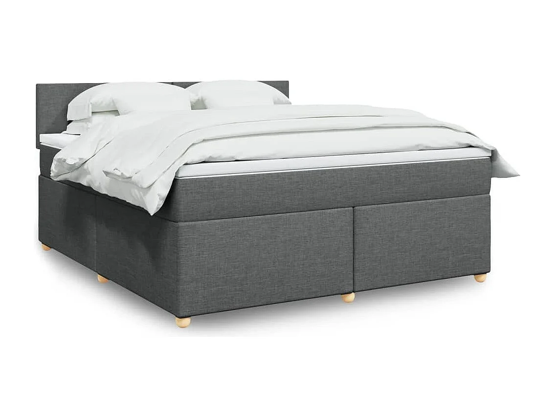 Boxspringbett mit Matratze Dunkelgrau 180x200 cm Stoff