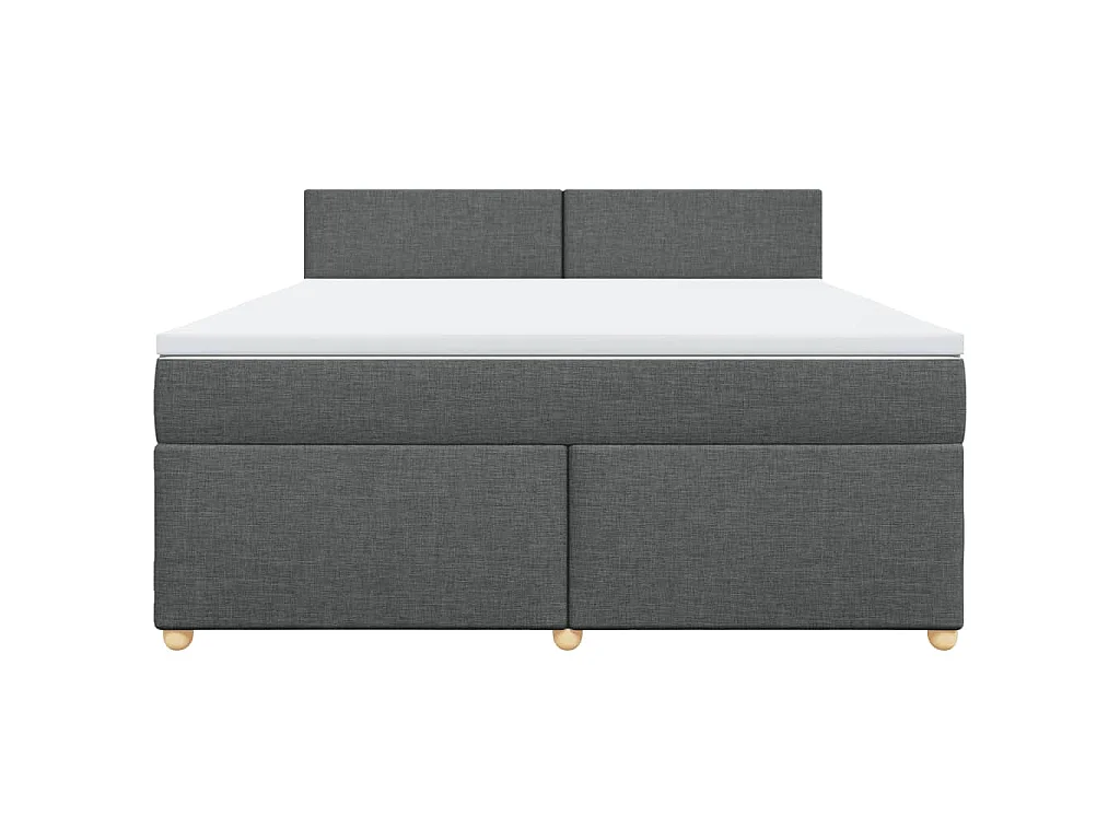 Sommier à lattes de lit avec matelas Gris foncé 180x200cm Tissu