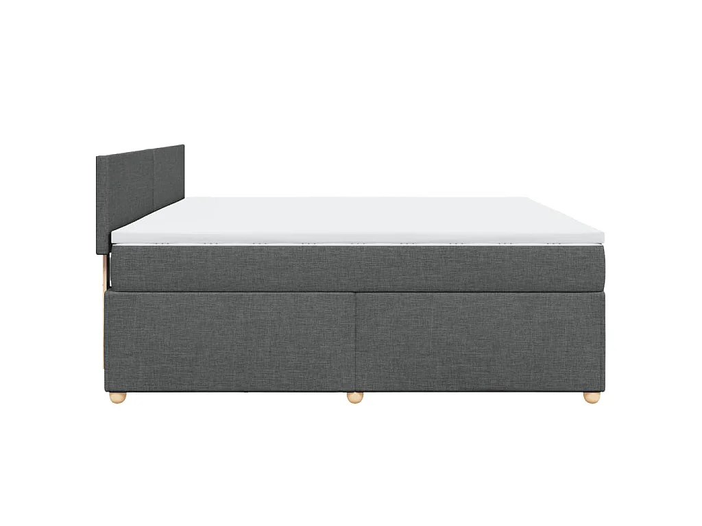 Sommier à lattes de lit avec matelas Gris foncé 180x200cm Tissu