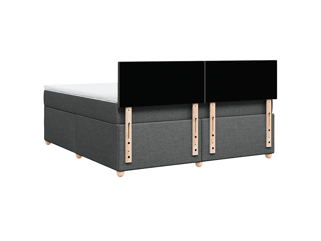 Sommier à lattes de lit avec matelas Gris foncé 180x200cm Tissu