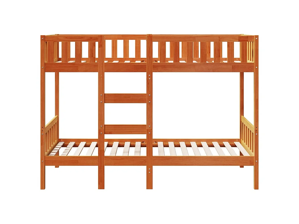 Lit superposé cire marron 90x190 cm bois de pin massif