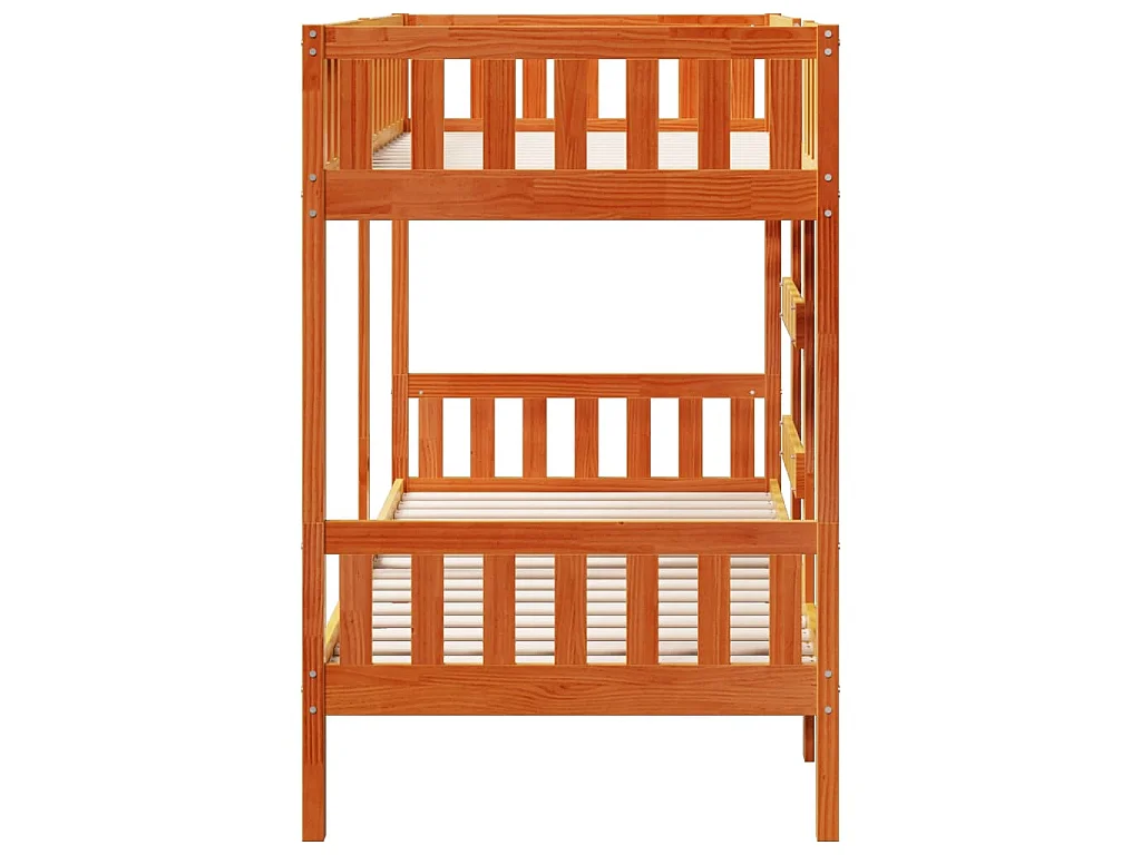 Lit superposé cire marron 90x190 cm bois de pin massif