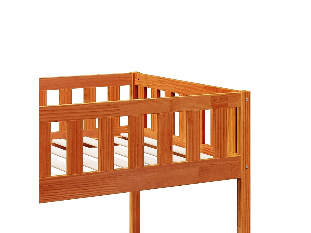 Lit superposé cire marron 90x190 cm bois de pin massif