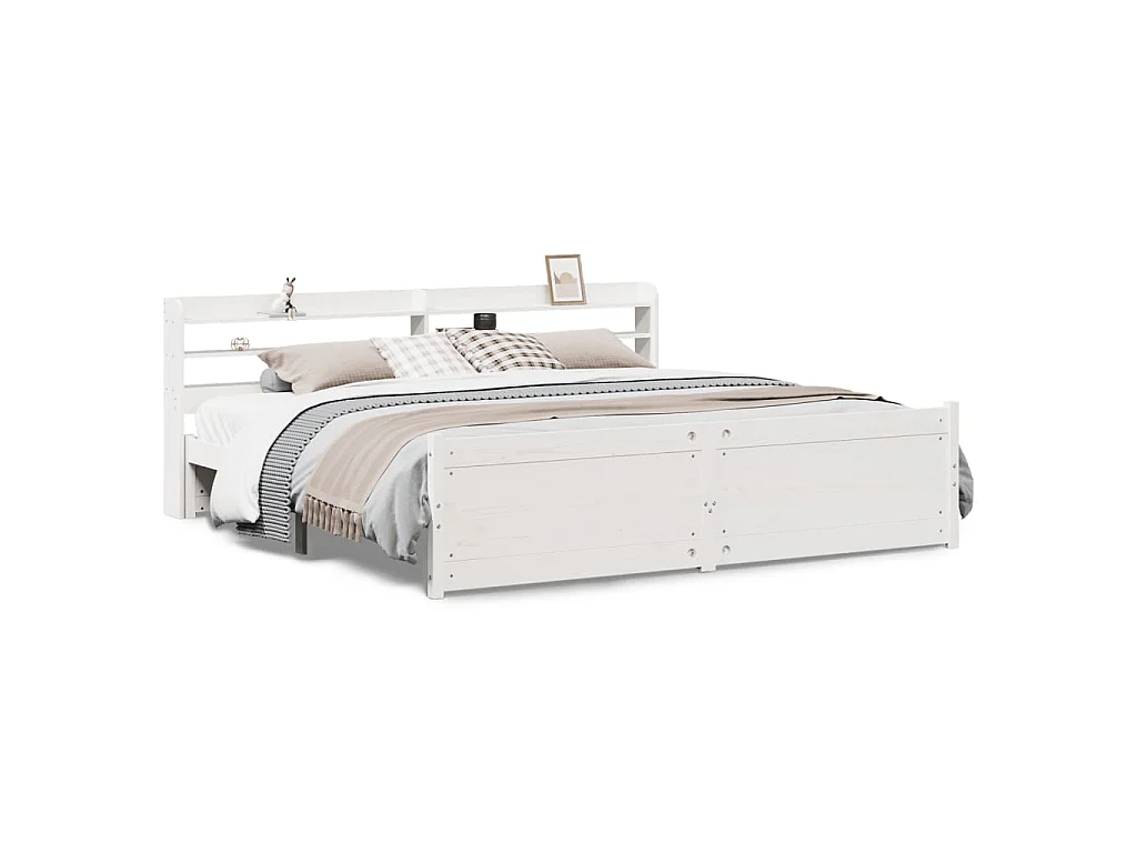 Bedframe met hoofdeinde zonder matras 180x200 cm wit