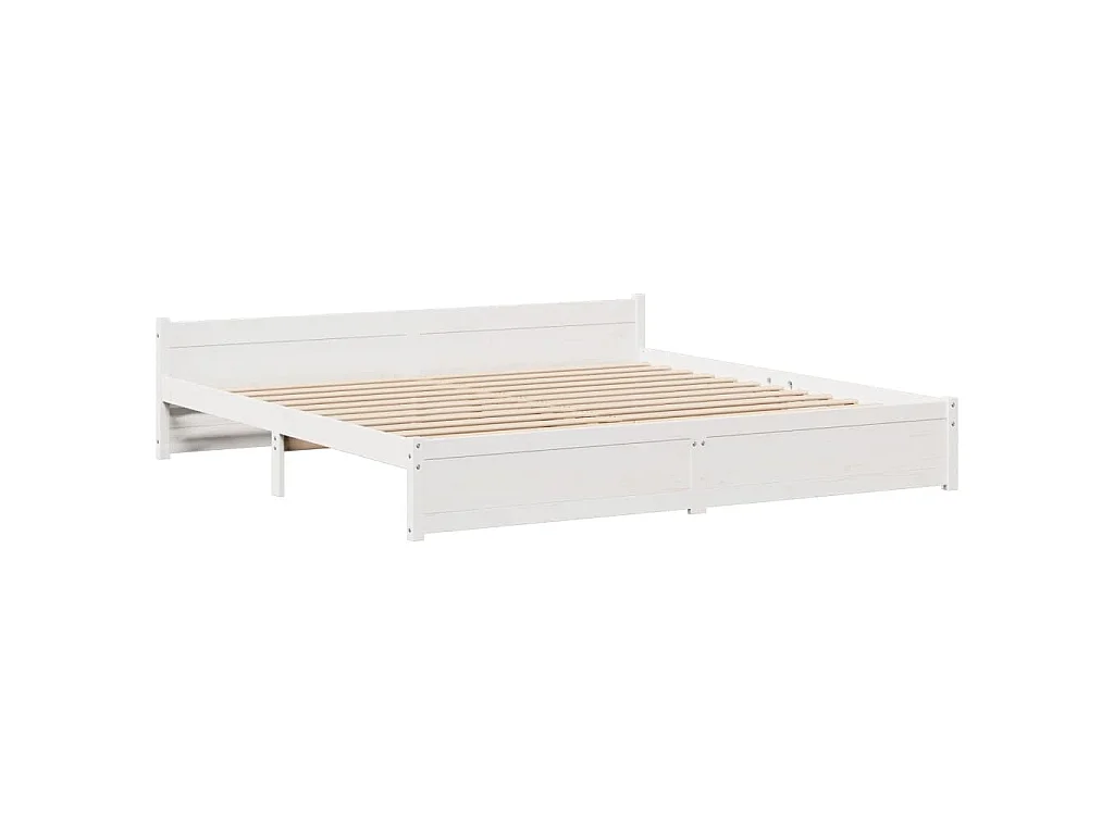 Bedframe met hoofdeinde zonder matras 180x200 cm wit