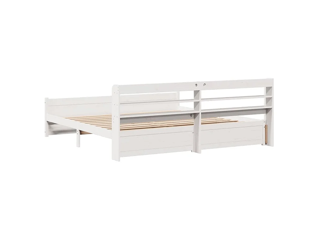 Bedframe met hoofdeinde zonder matras 180x200 cm wit