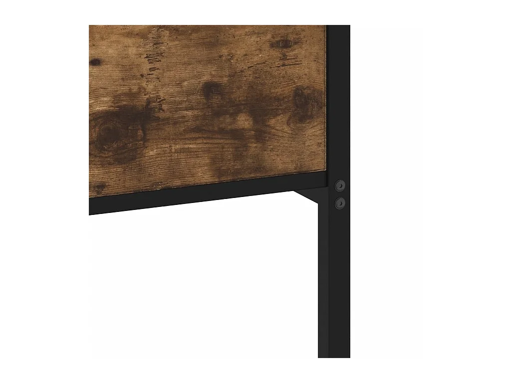 Cadre de lit en métal sans matelas chêne fumé 140x190 cm