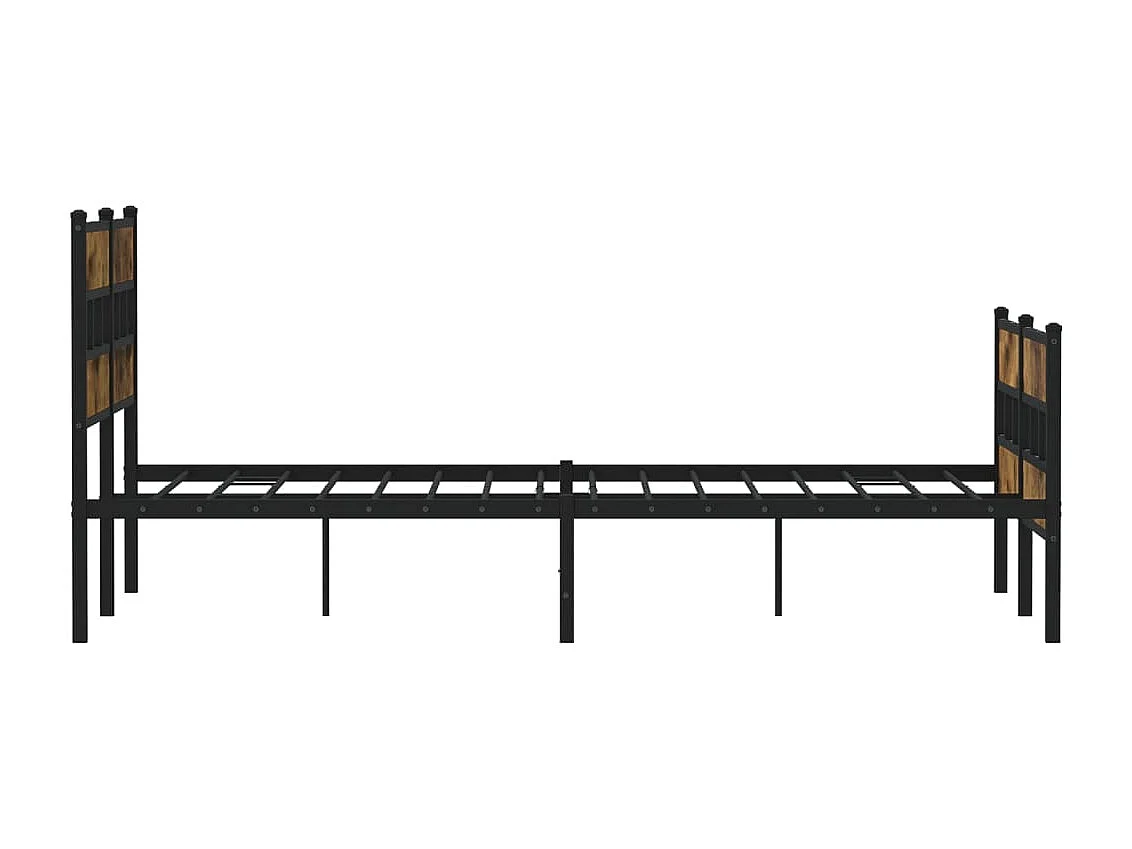 Estructura de cama sin colchón metal roble ahumado 140x190 cm