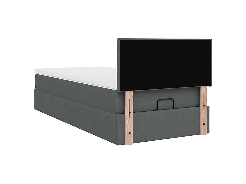 Ottoman bed met matras 100x200cm stof donkergrijs