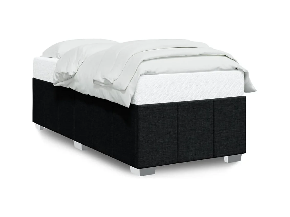 Cadre de lit sans matelas noir 90x200 cm tissu