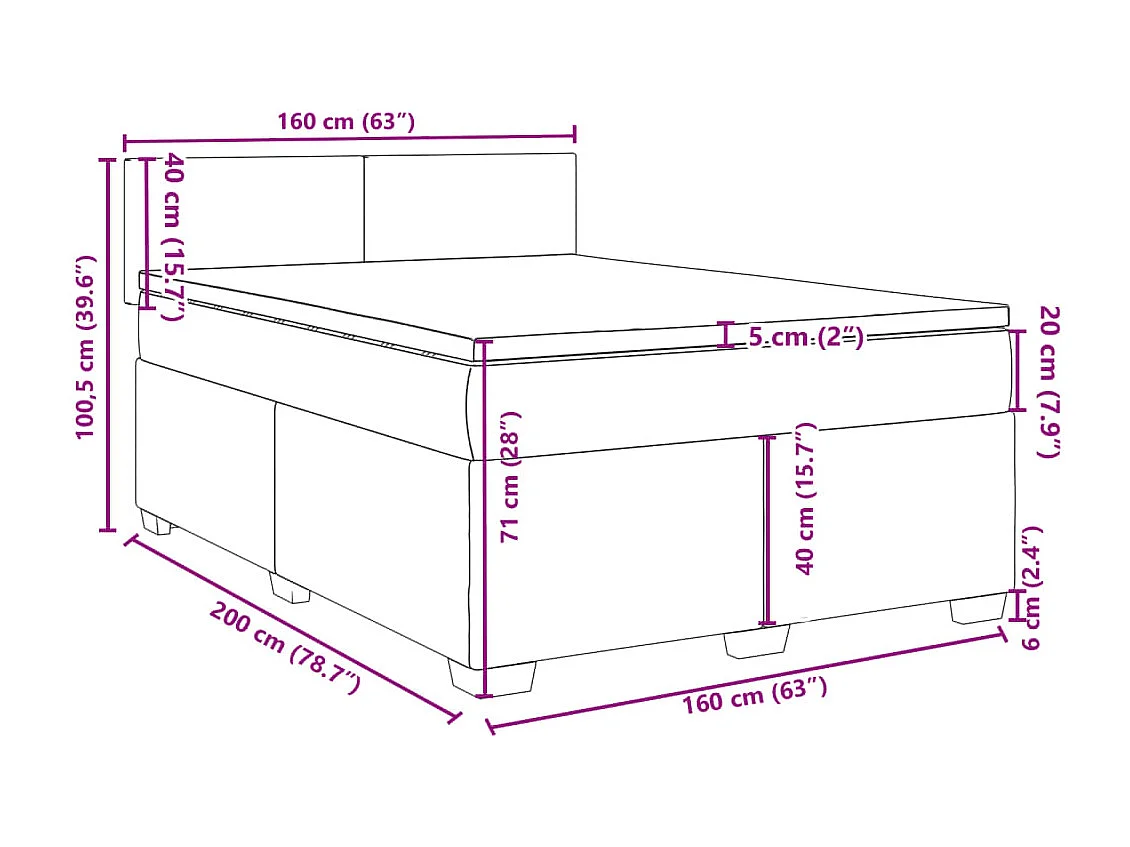 Giroletto a Molle con Materasso Tortora 160x200 cm in Tessuto