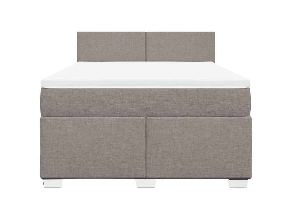 Sommier à lattes de lit avec matelas Taupe 160x200 cm Tissu