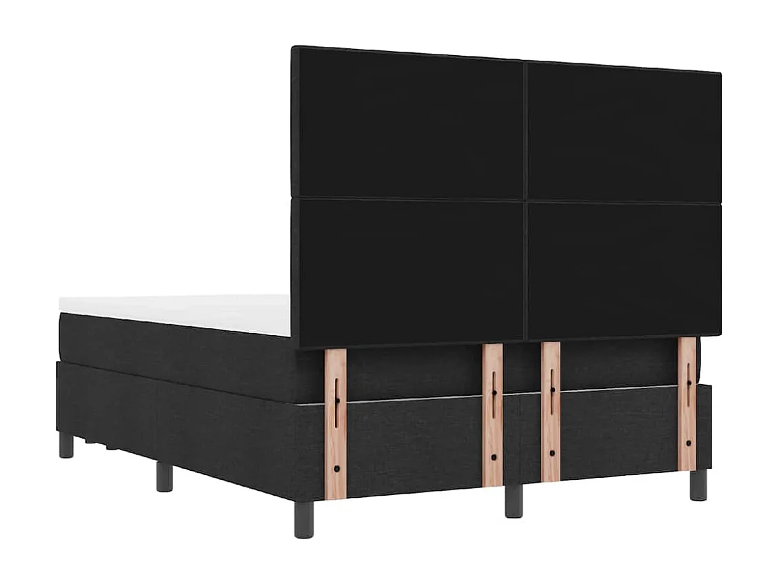 Boxspringbed met matras met hoofdeinde Zwart 160 x 200 cm Stof