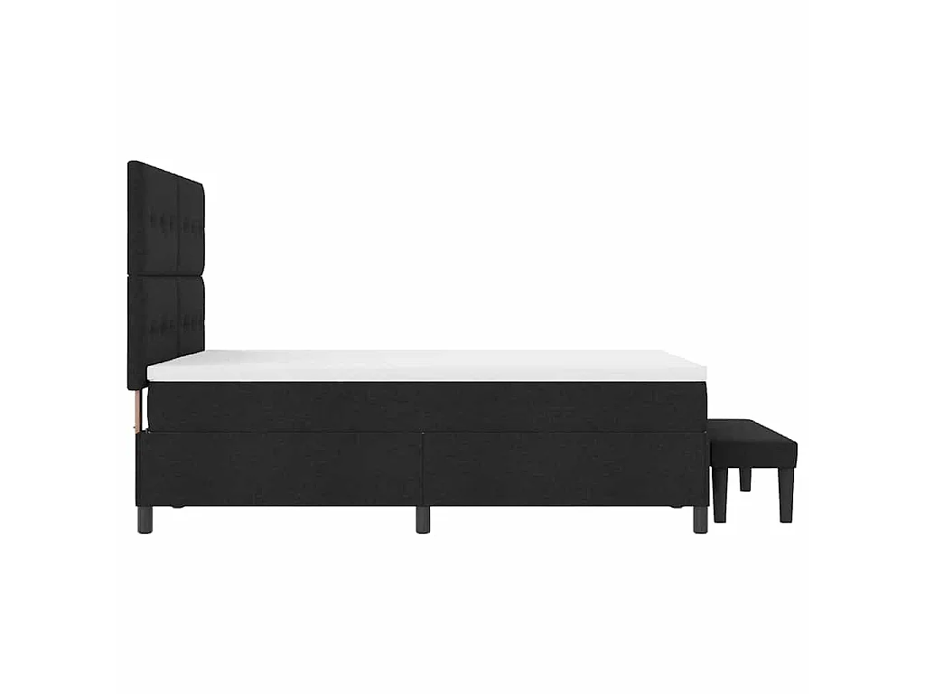 Letto a molle con testiera Nero 160 x 200 cm Tessuto