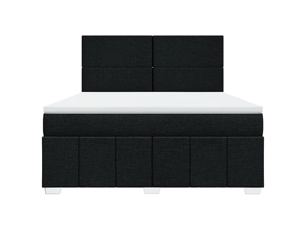 Giroletto a Molle con Materasso Nero 180x200 cm in Tessuto