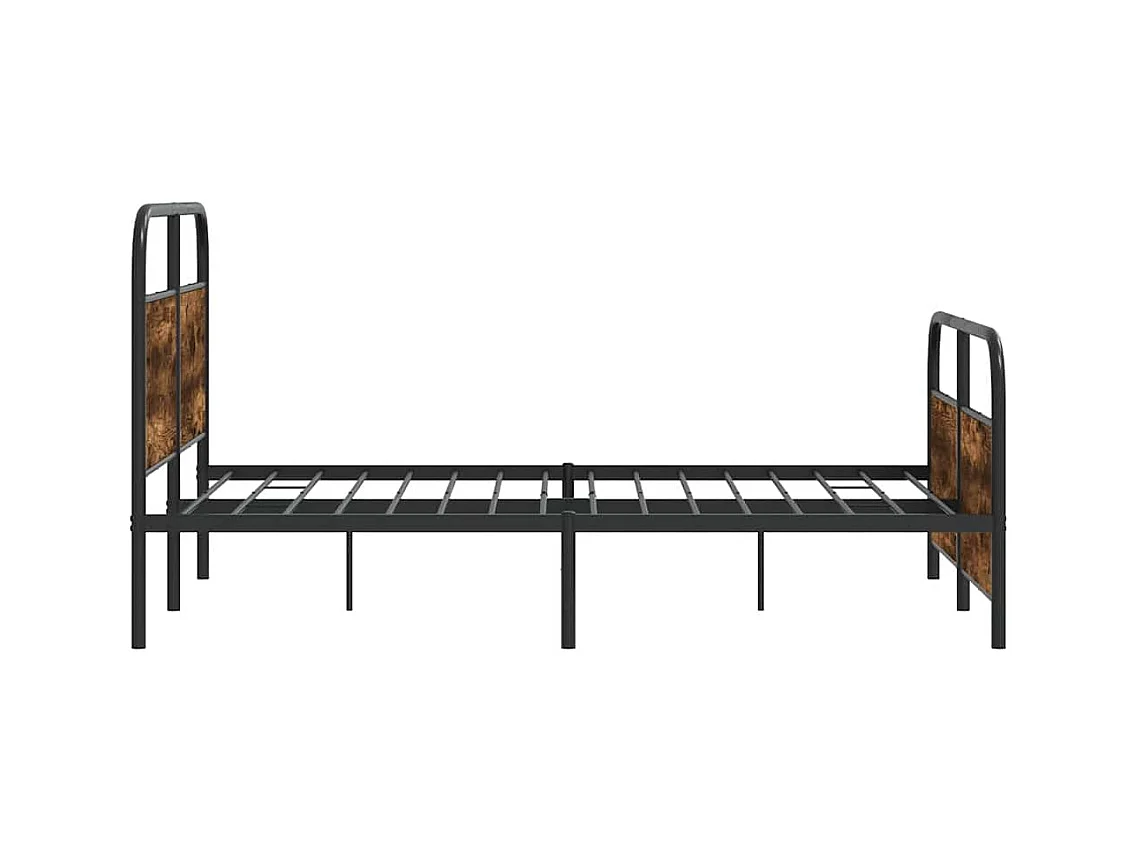 Metallbett ohne Matratze Räuchereiche 140x190 cm