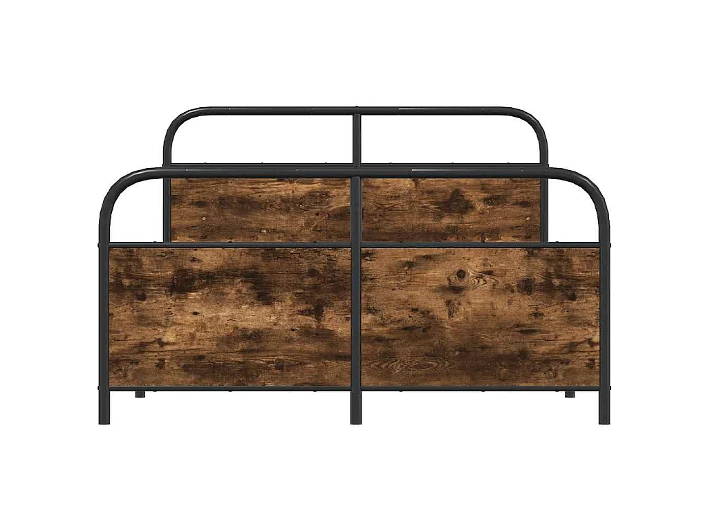Cadre de lit en métal sans matelas chêne fumé 140x190 cm