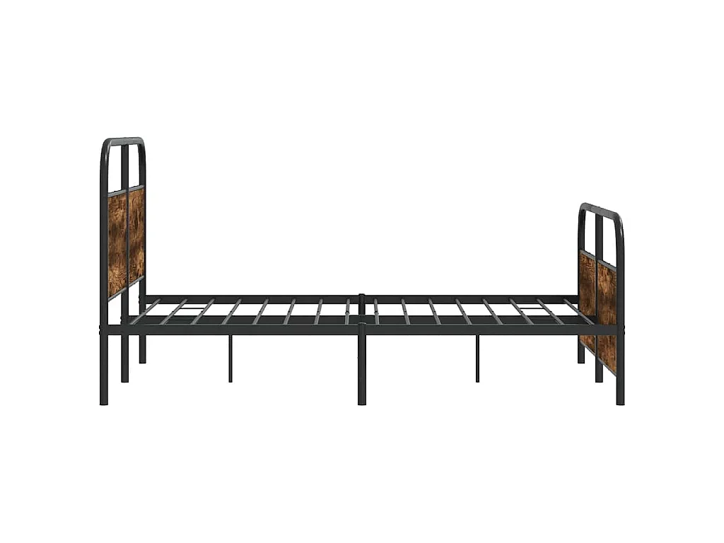 Cadre de lit en métal sans matelas chêne fumé 140x190 cm