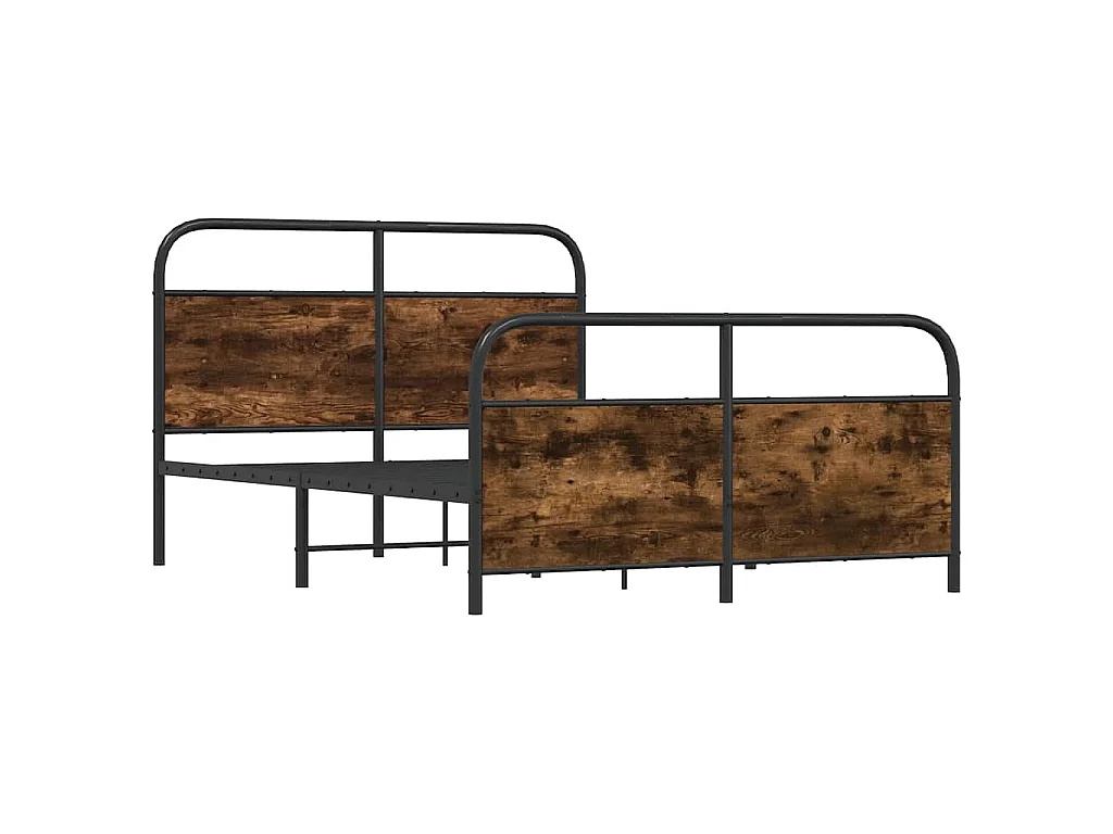 Bedframe zonder matras metaal gerookt eikenkleurig 140x190 cm