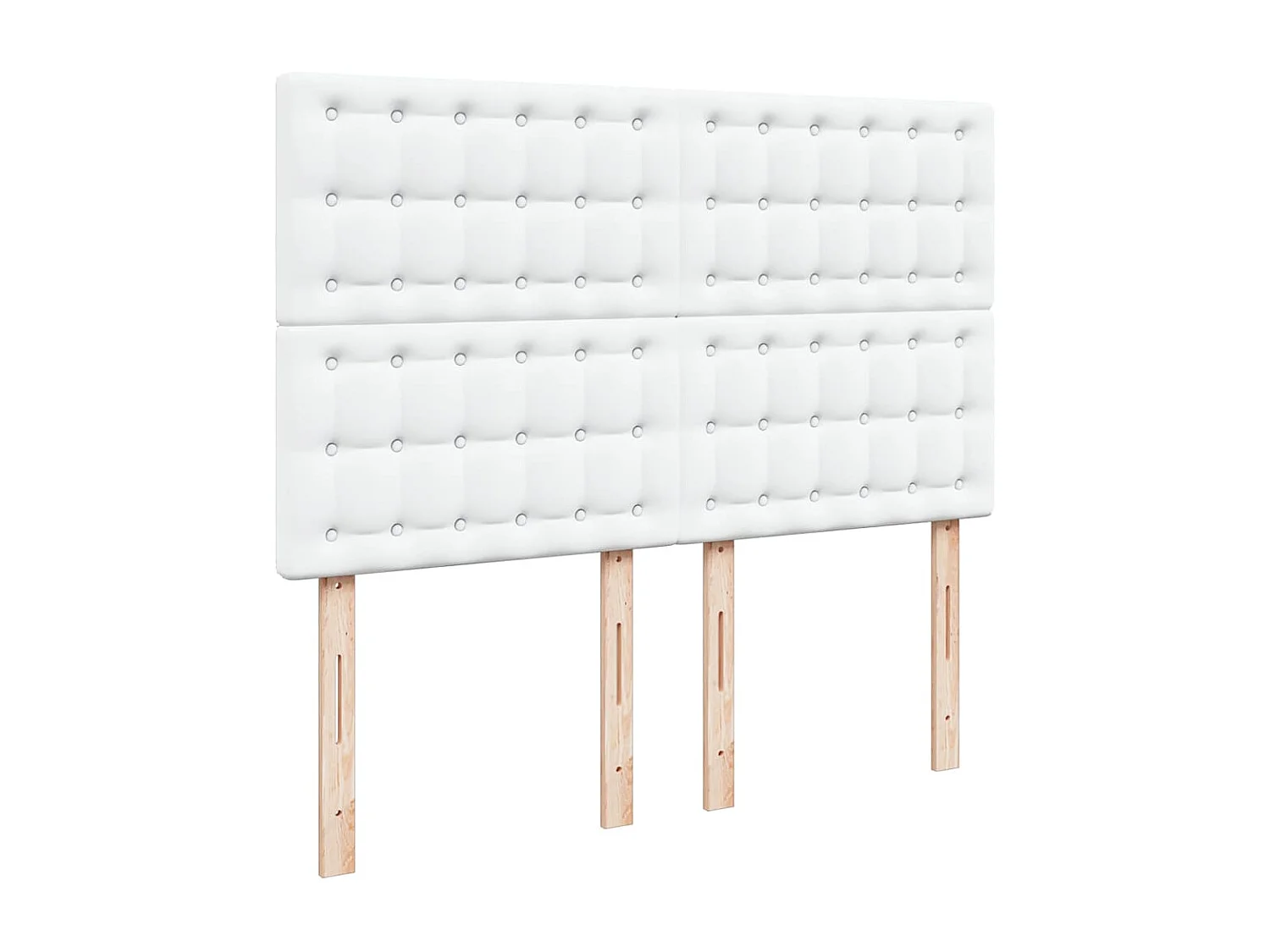 Struttura Letto Pouf con Materasso Bianco 140x200 cm Similpelle