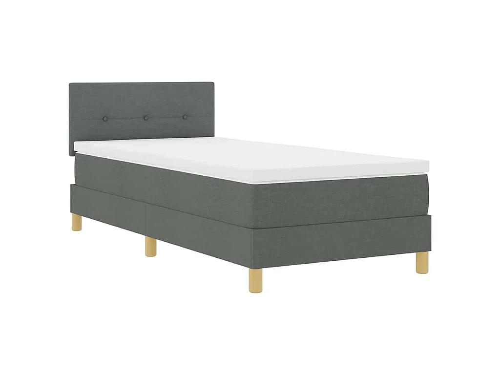 Boxspringbed met kussen Donkergrijs 90 x 200 cm Stof