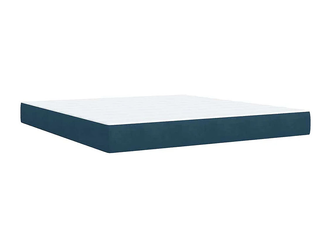Boxspring met matras fluweel donkerblauw 180x200 cm