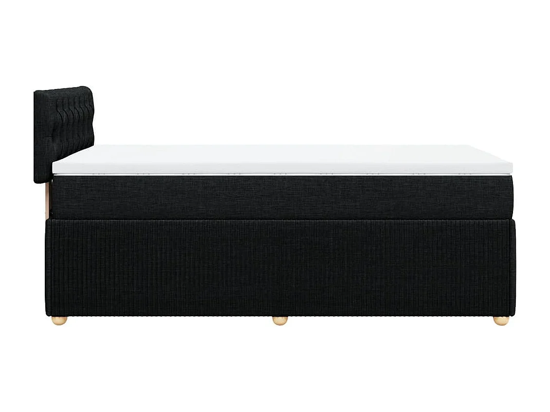 Cama box spring con colchón tela negro 90x200 cm