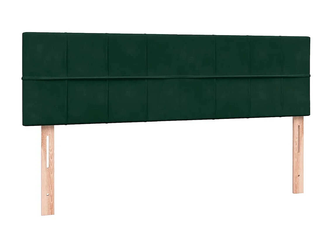 Cama box spring con colchón terciopelo verde oscuro 160x220 cm