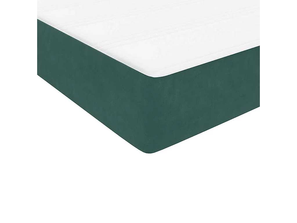 Cama box spring con colchón terciopelo verde oscuro 160x220 cm