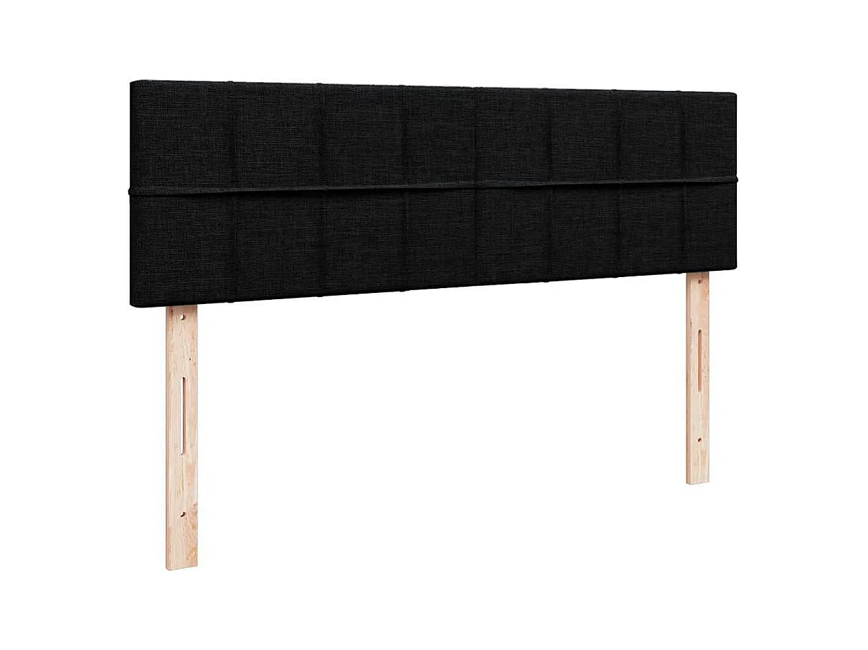 Lit ottoman avec matelas noir 140x190 cm tissu