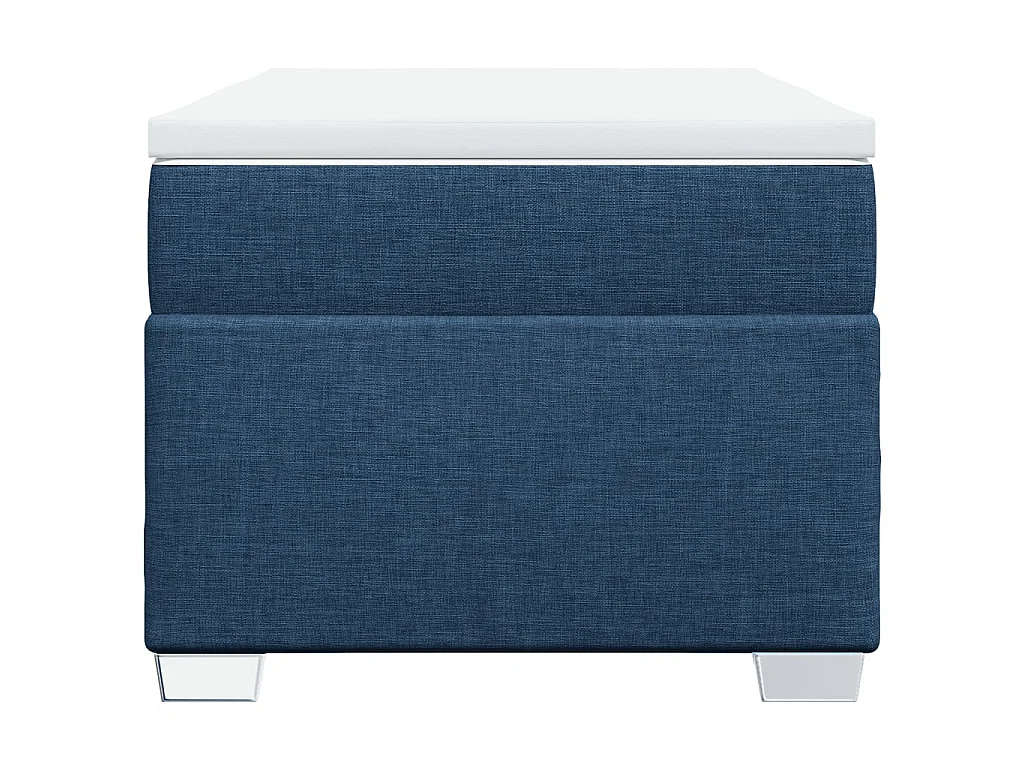 Cama box spring con colchón tela azul 100x200 cm