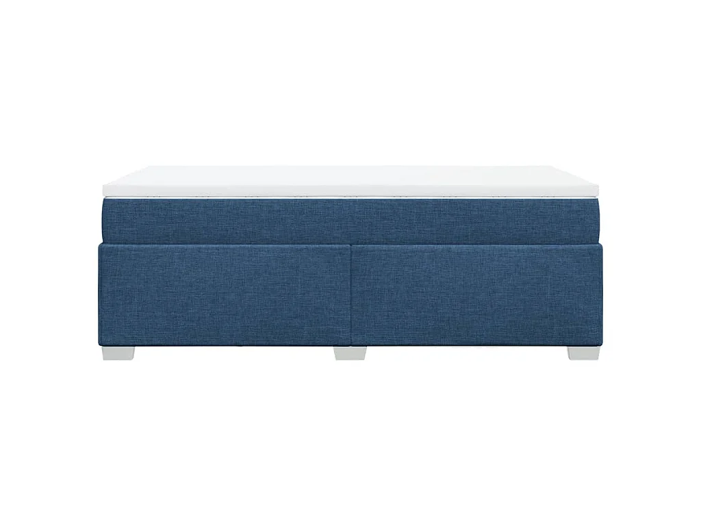 Cama box spring con colchón tela azul 100x200 cm