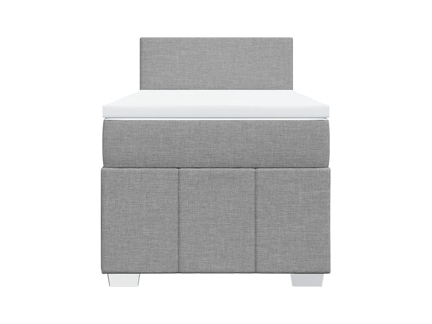 Giroletto a Molle con Materasso Grigio Chiaro100x200 cm Tessuto