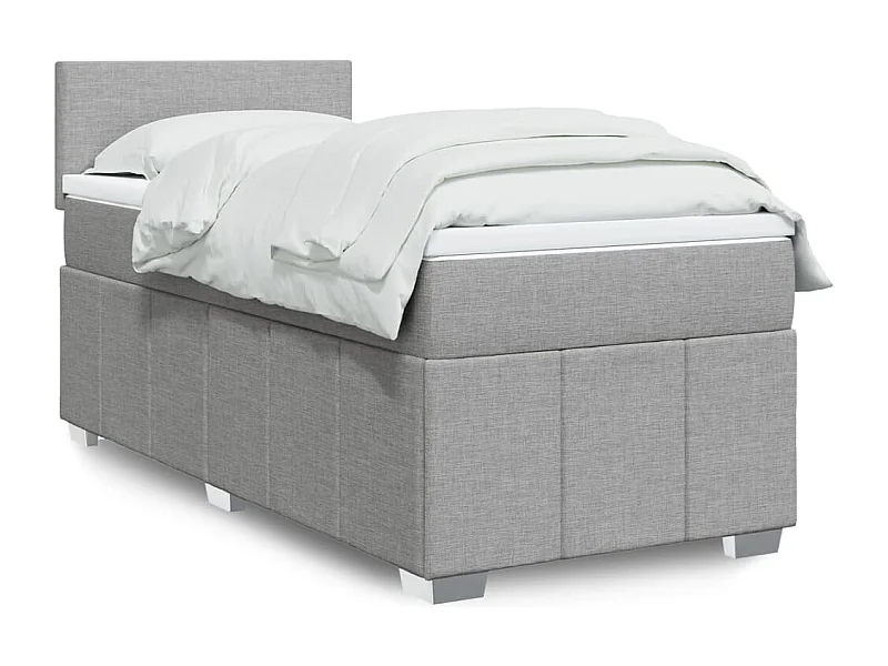 Cama com molas/colchão 100x200 cm tecido cinzento-claro