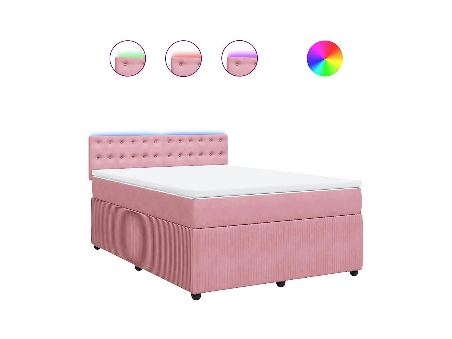 Sommier à lattes de lit avec matelas Rose 140x200 cm Velours