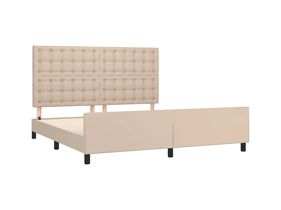 Cadre de lit sans matelas cappuccino 160x200 cm similicuir