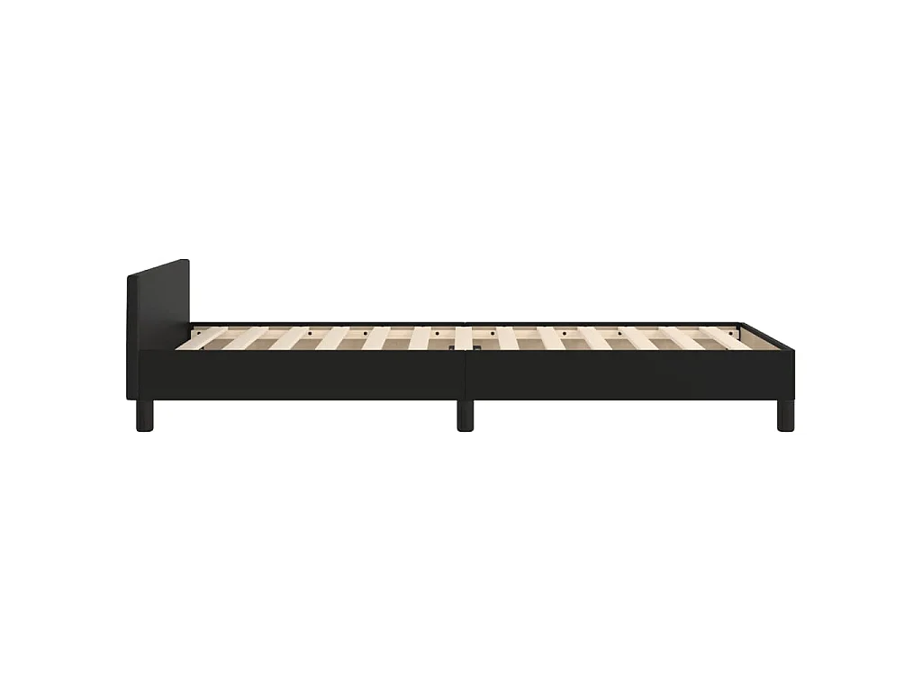 Bettgestell mit Kopfteil Schwarz 100x200 cm Kunstleder