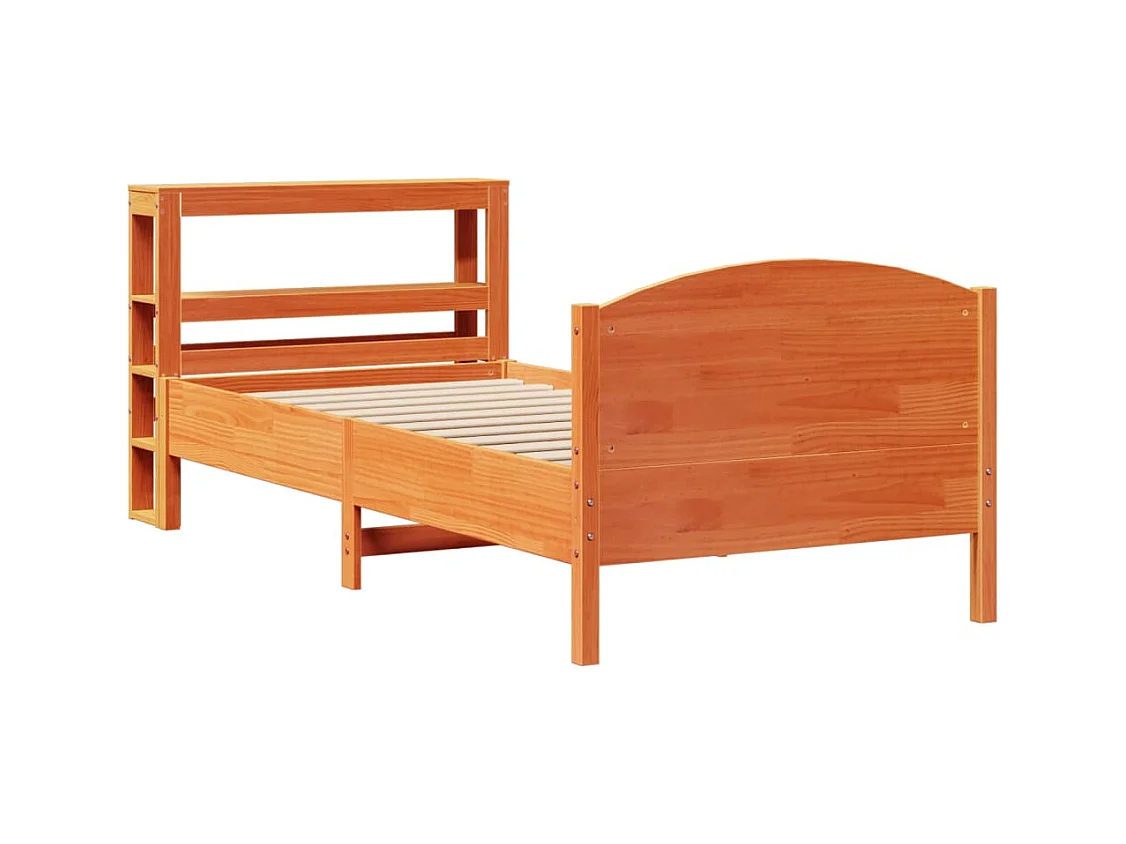 Letto senza Materasso Marrone Cera 100x200 cm in Legno di Pino