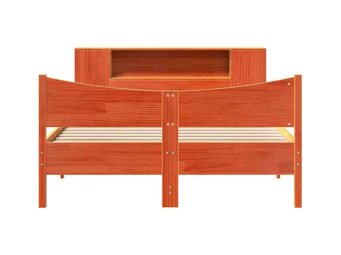 Cadre de lit sans matelas cire marron 160x200cm bois pin massif