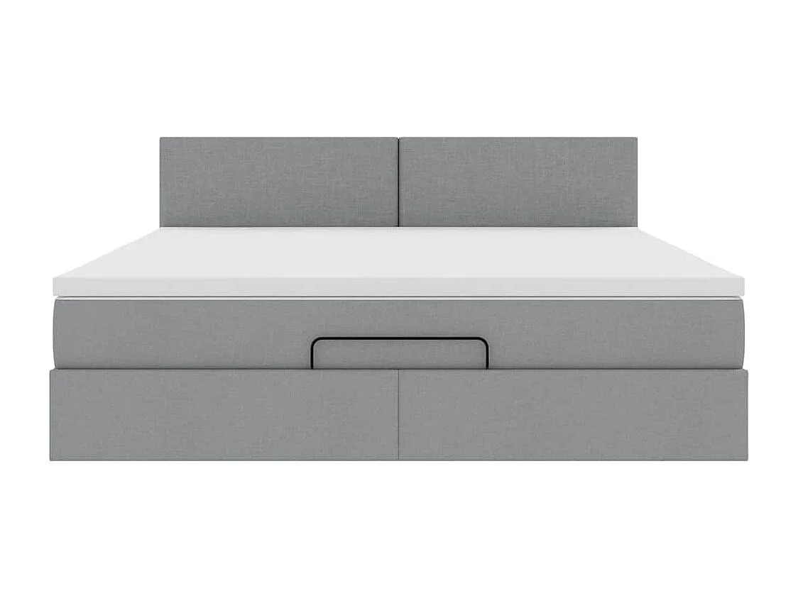Ottoman bed met matras 180x200cm stof lichtgrijs