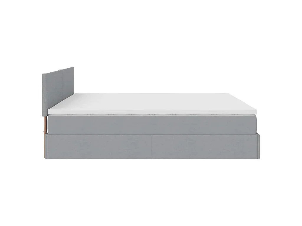 Ottoman bed met matras 180x200cm stof lichtgrijs