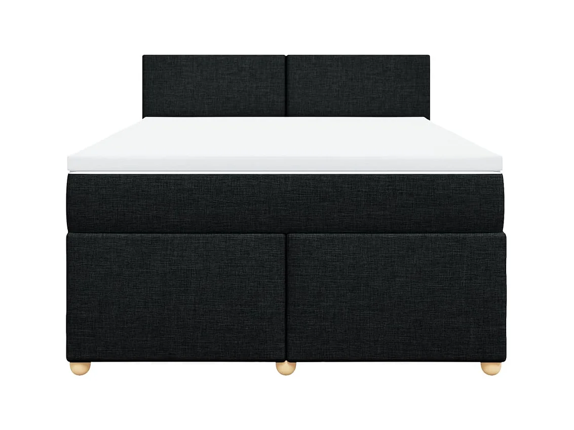 Giroletto a Molle con Materasso Nero 160x200 cm in Tessuto