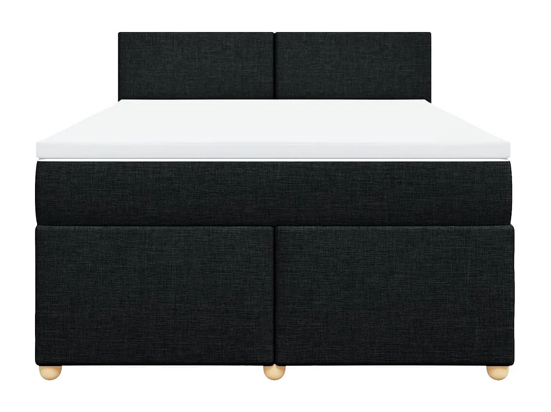 Sommier à lattes de lit avec matelas Noir 160x200 cm Tissu