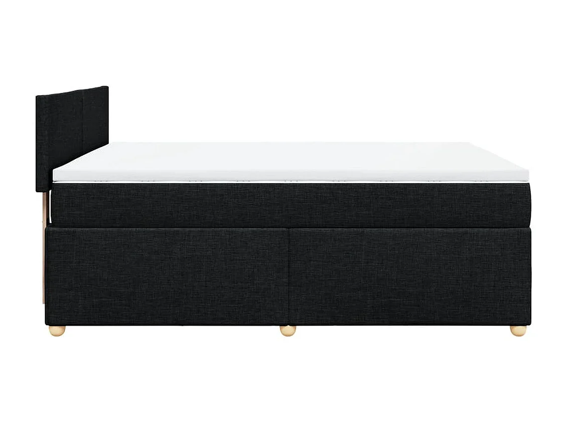 Sommier à lattes de lit avec matelas Noir 160x200 cm Tissu