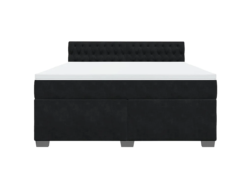 Boxspring met matras fluweel zwart 180x200 cm