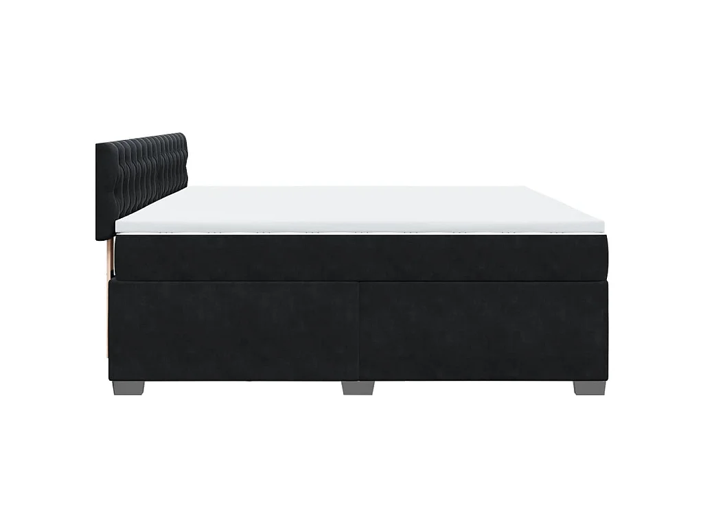 Boxspring met matras fluweel zwart 180x200 cm